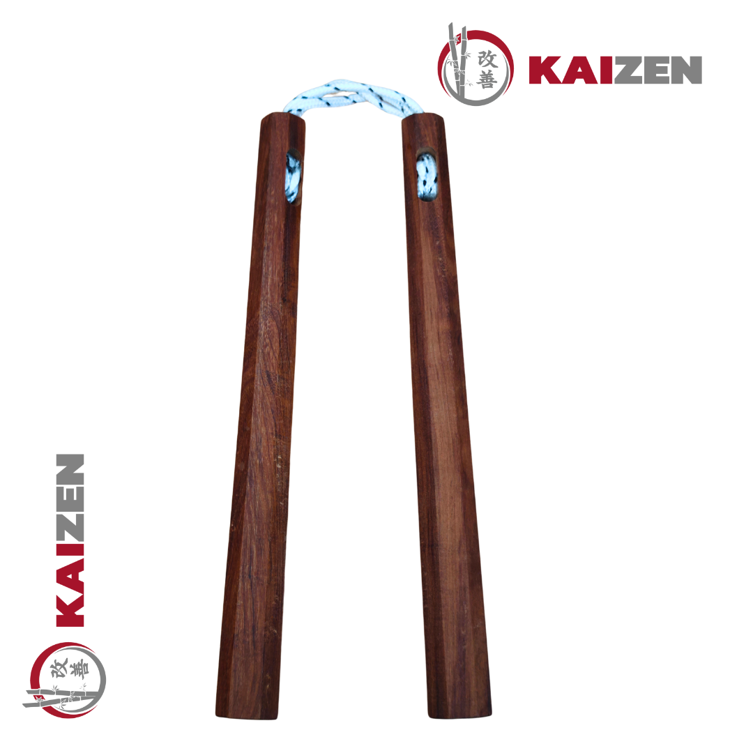 Nunchaku Octogonal de madera union con soga